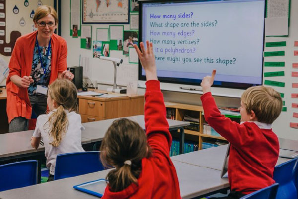 School children playing